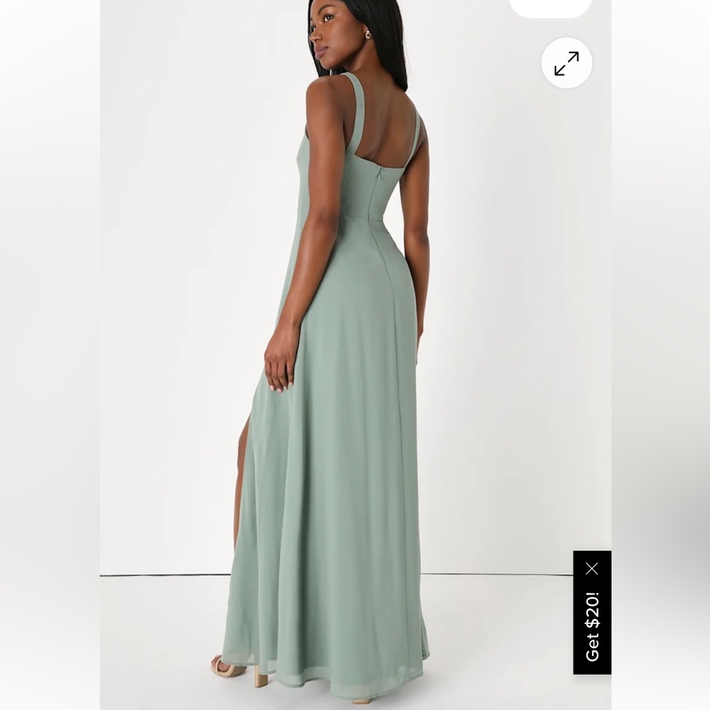 NWT Lulu's Remarkable Arrival Sage Brush Sleeveless Maxi
Dress - Picture 3 of 13